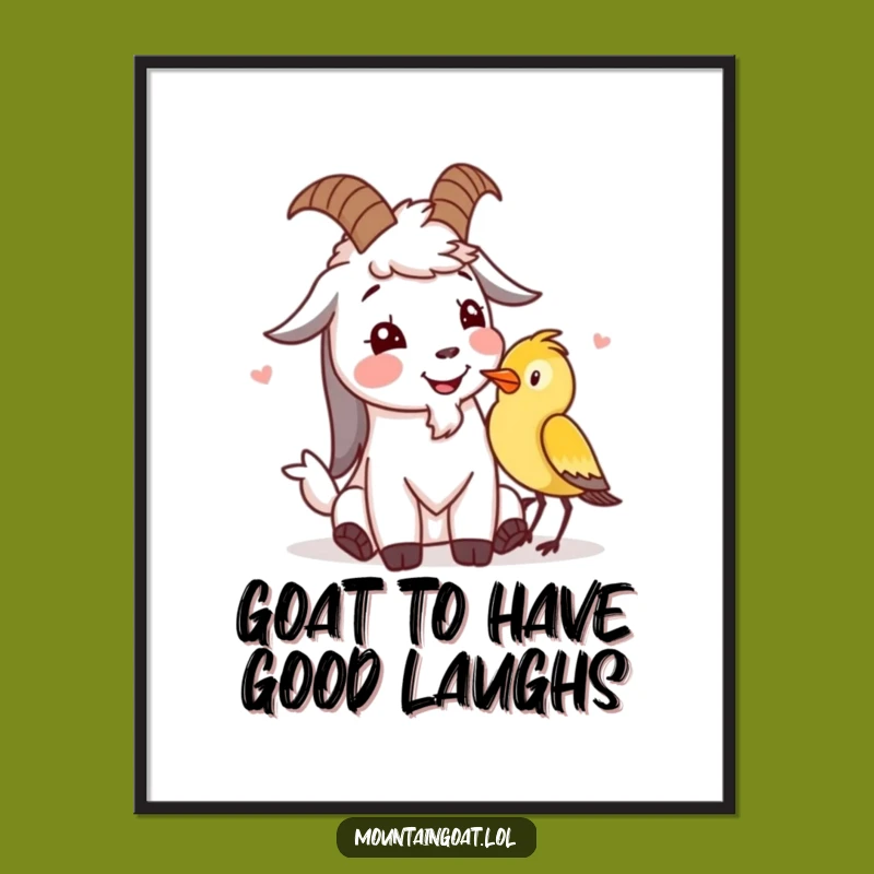 Free Printable Funny Goat & Bird Wall Art - Whimsical Downloadable Decor