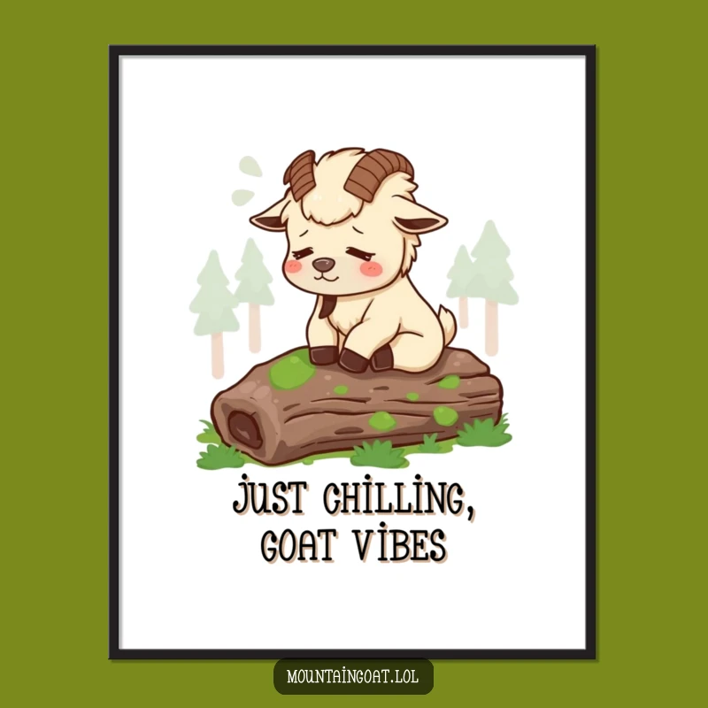 Funny Free Printable Tired Goat Wall Art - Humorous Downloadable Decor for Calm Spaces