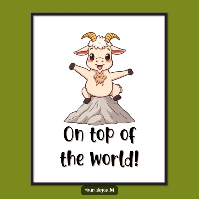 Free Printable Whimsical Goat Wall Art - Funny Downloadable Decor for Tranquil Spaces