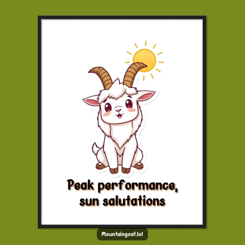 Funny Free Printable Wall Art: Mountain Goat Sun Salutation - Downloadable Decor