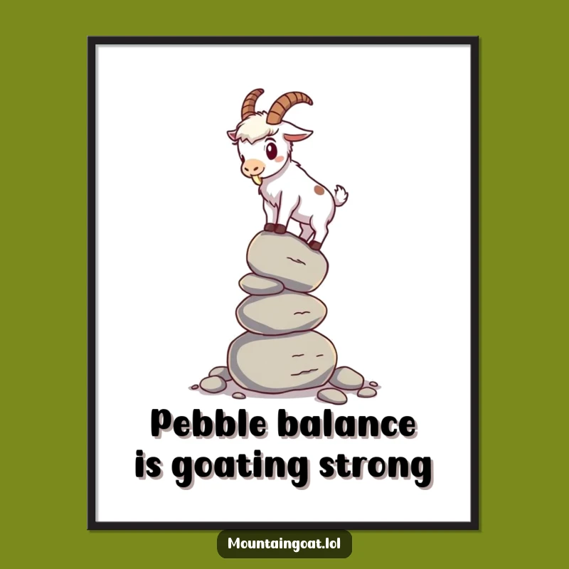 Free Printable Wall Art: Funny Goat Balancing Act Downloadable Decor