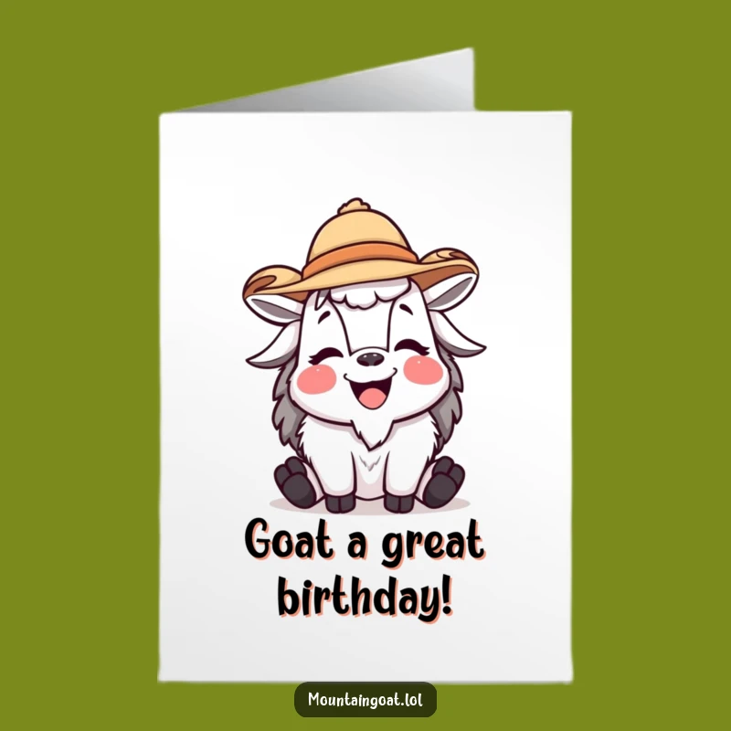 Free Printable Birthday Card: Funny Goat in Hat Greeting, Perfect DIY Downloadable Gift