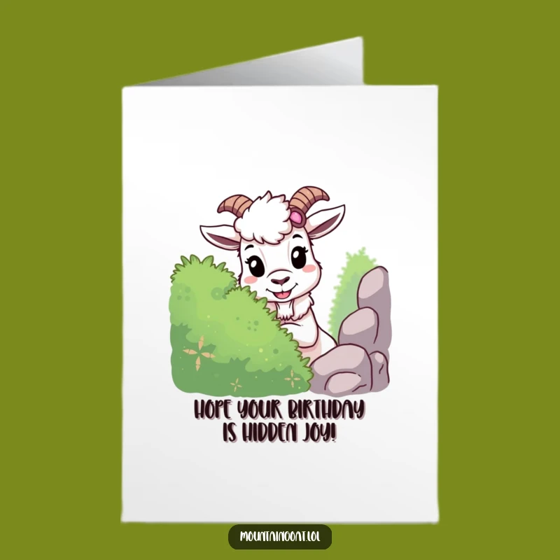Free Printable Birthday Card: Mischievous Goat Hide-and-Seek Downloadable Gift