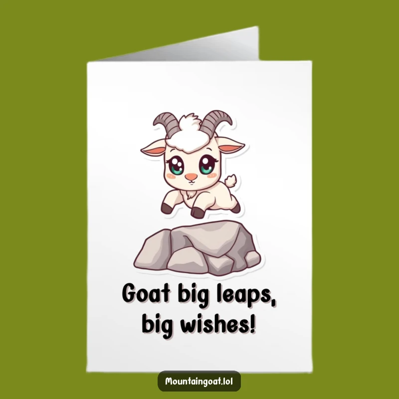 Celebrate with a leap of faith! This free printable birthday card features a cute, leaping mountain goat, perfect for printing at home.