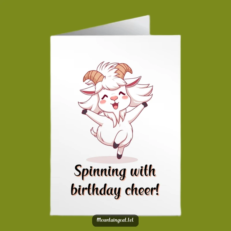Free Printable Spinning Goat Birthday Card - Joyful Downloadable Gift