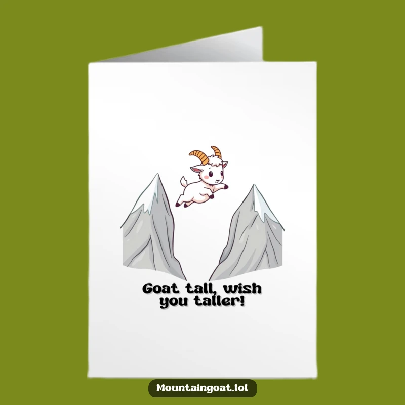 Free Printable Funny Birthday Card: Kawaii Goat Jumping - Hilarious Downloadable Gift