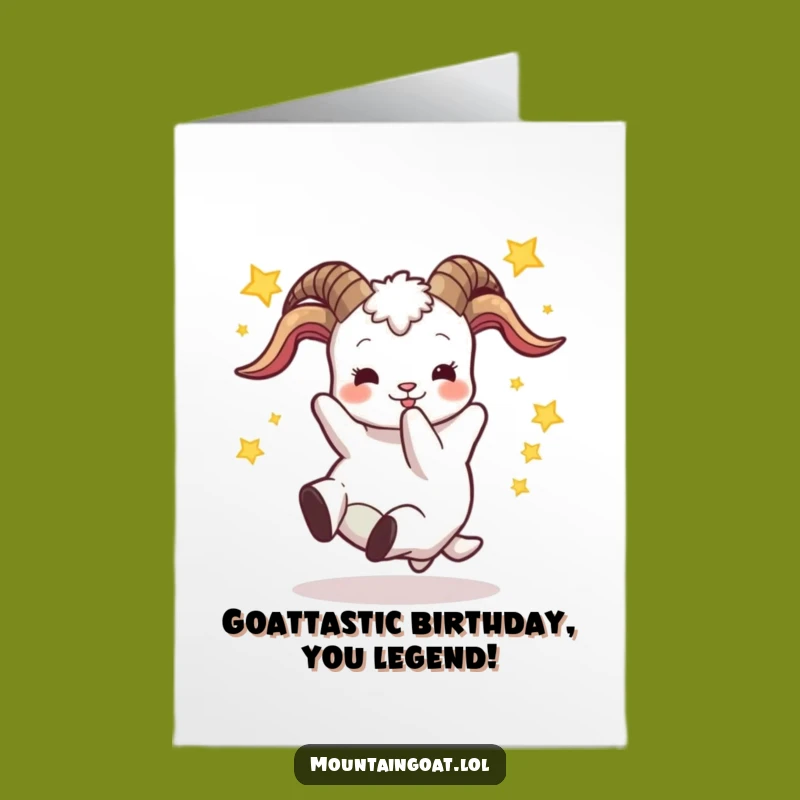 Free Printable Birthday Card: Funny Falling Goat Design, Laugh-Out-Loud Downloadable Gift