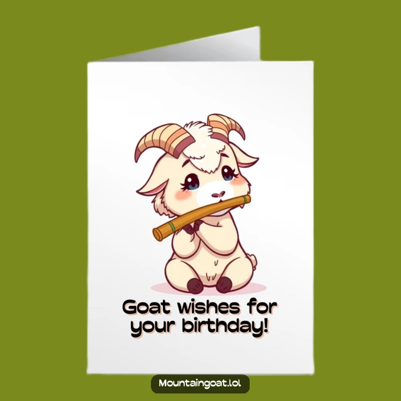 Free Printable Goat Flute Birthday Card - Funny Downloadable Gift for Music Lovers!