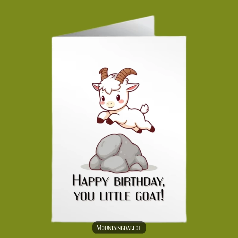Kawaii Mountain Goat Leap Free Printable Birthday Card - Cute Download