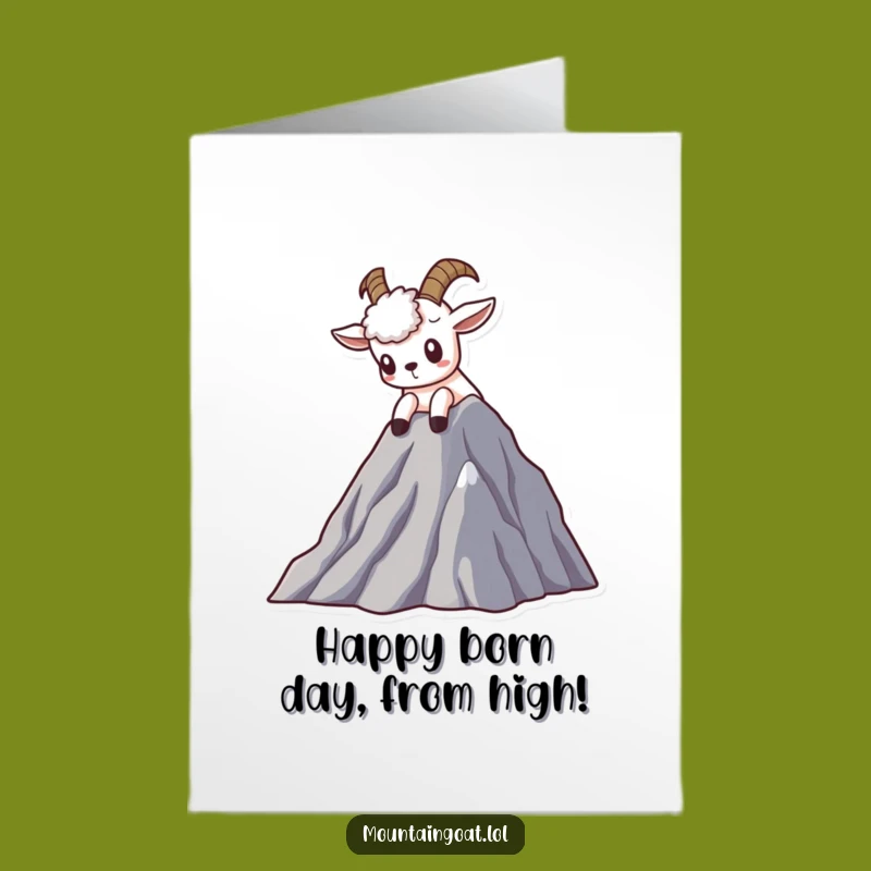 Kawaii Goat Birthday Card: Peak Curiosity Funny Free Printable Downloadable Gift for Adventurers