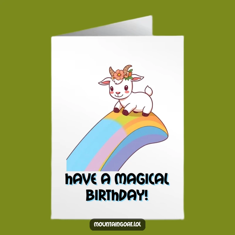 Free Printable: Rainbow Goat Birthday Card - Joyful Downloadable Gift for a Bright Day
