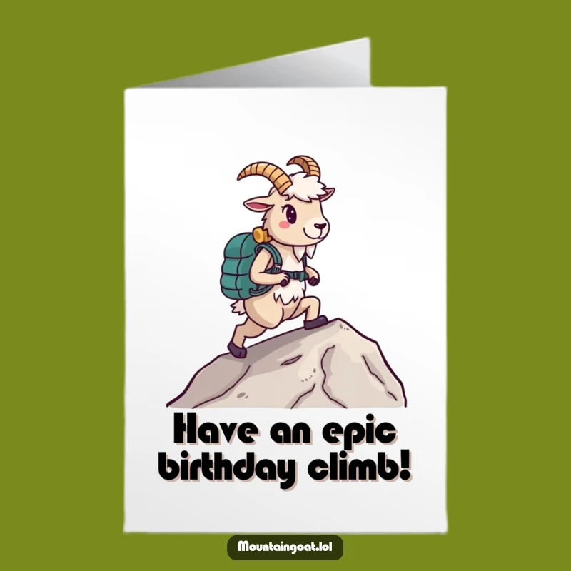 Free Printable Birthday Card: Confident Goat Hiker, Hilarious DIY Downloadable Gift