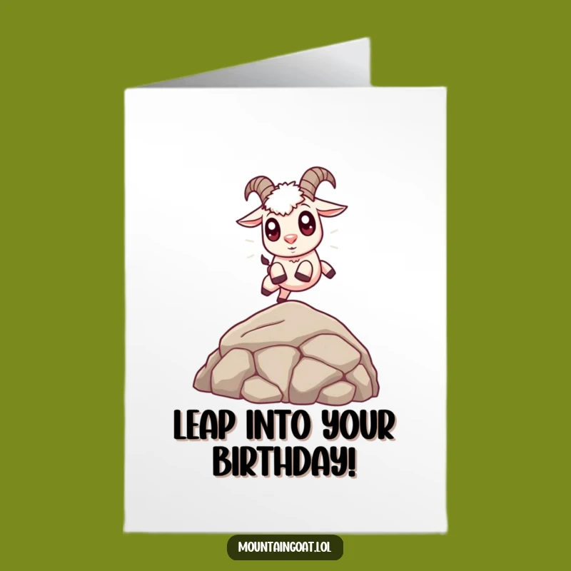 Cute Free Printable Goat Birthday Card - Adorable Jumping Downloadable Gift