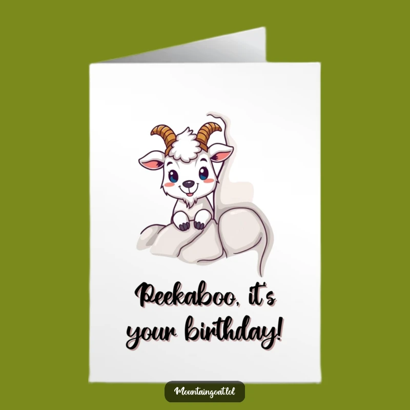 Free Printable Birthday Card: Curious Goat Peeking - Funny Surprise Downloadable Gift