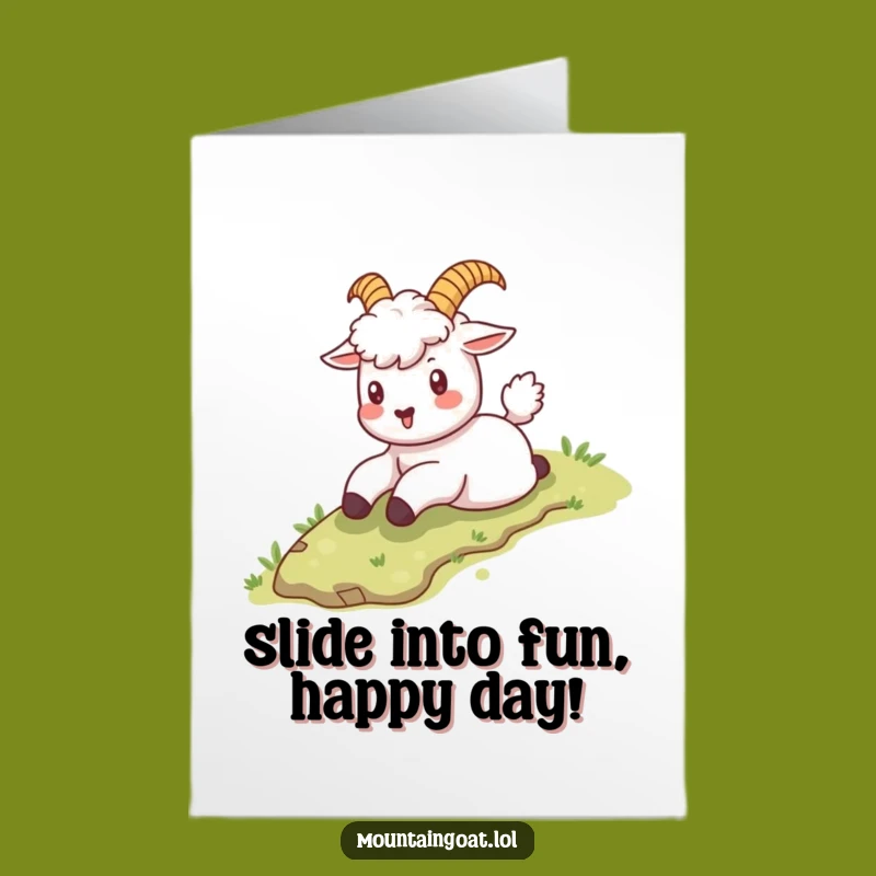 Free Printable Kawaii Goat Birthday Card - Funny Sliding Downloadable Gift