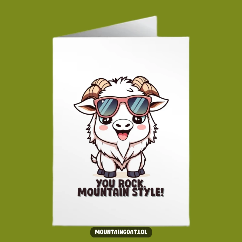 Cool Goat Congrats Card: Kawaii Sunglasses Free Printable Funny Downloadable Gift for Vibes