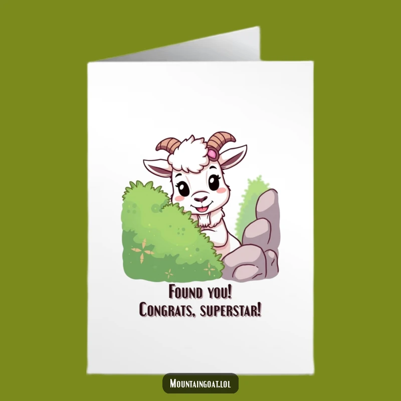Free Printable Congrats Card: Mischievous Goat Surprise Downloadable Gift