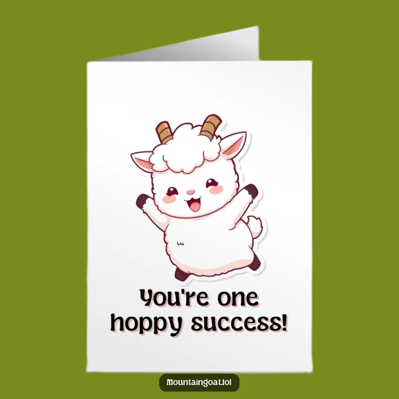 Free Printable Congrats Card: Joyful Goat's Triumph - Funny Achievement Downloadable Gift