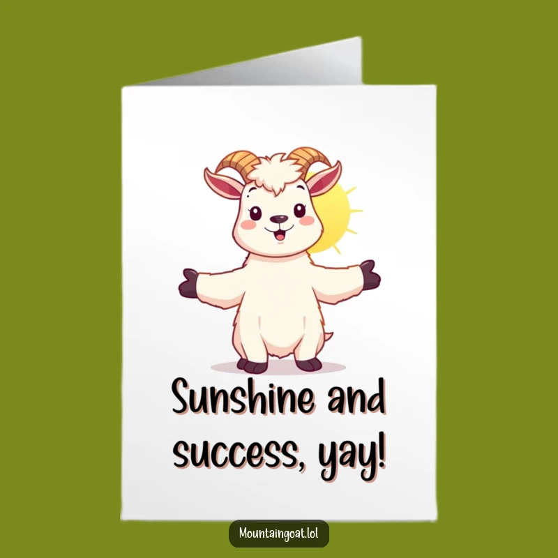 Free Printable Congrats Card: Sunny Goat Embrace - Funny Downloadable Gift
