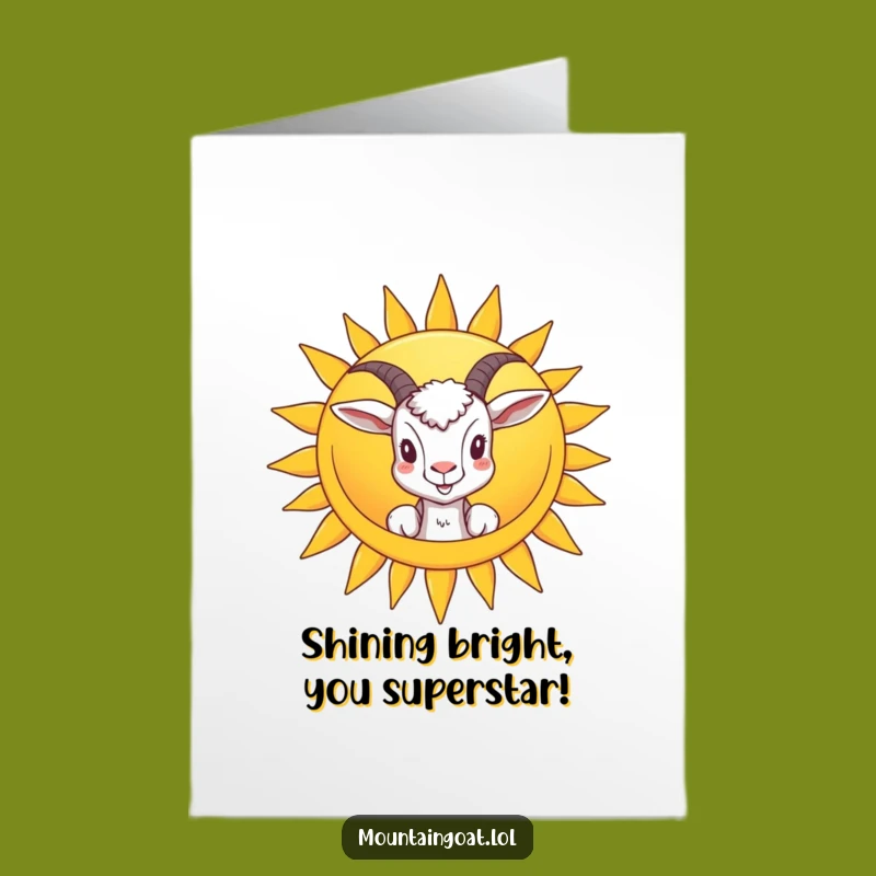 Free Printable Congrats Card: Sunny Goat Surprise, Joyful Downloadable Achievement Gift