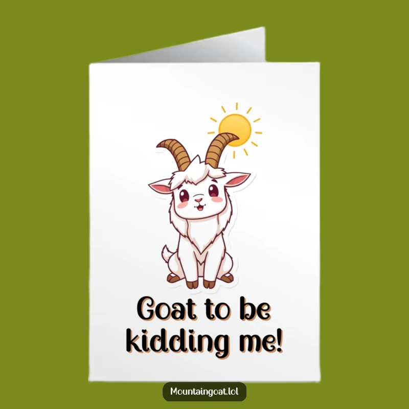 Free Printable Congrats Card: Sunny Mountain Goat Achievement - Downloadable Gift