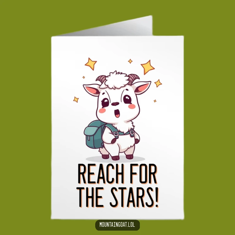 Free Printable Congratulations Card: Starstruck Goat Backpack Humorous