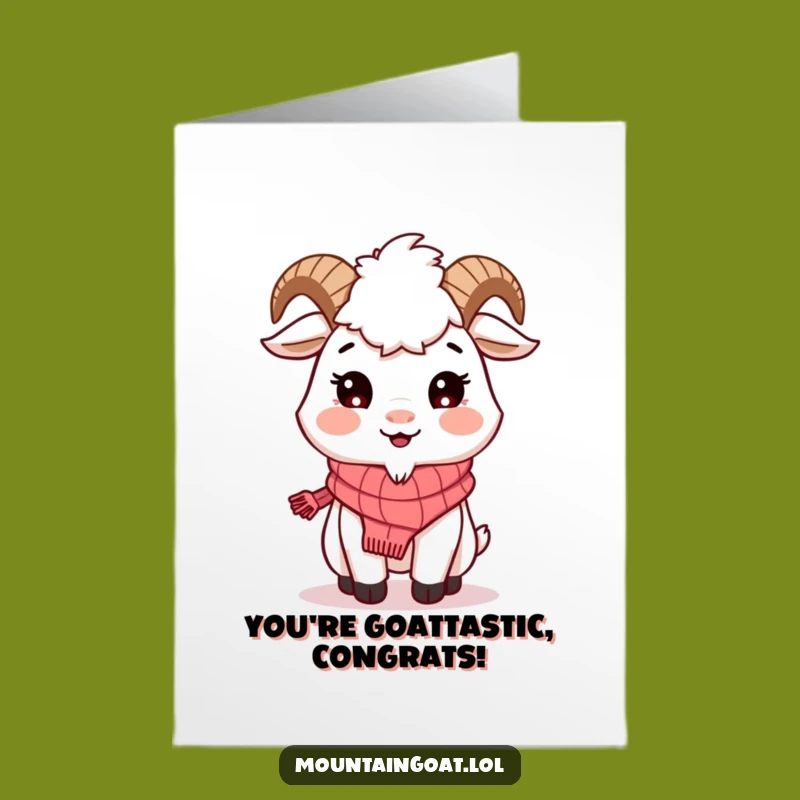 Free Printable Cozy Goat Congrats Card - Cheerful Downloadable Gift for Celebrations!
