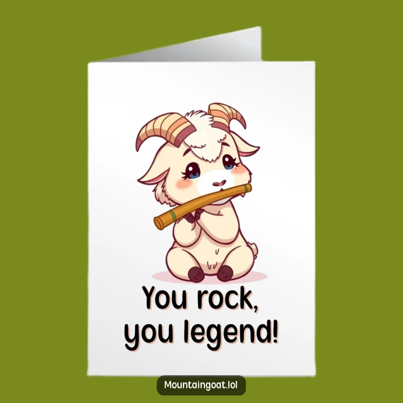 Free Printable Goat Flute Congrats Card - Humorous Downloadable Gift for Achievements!