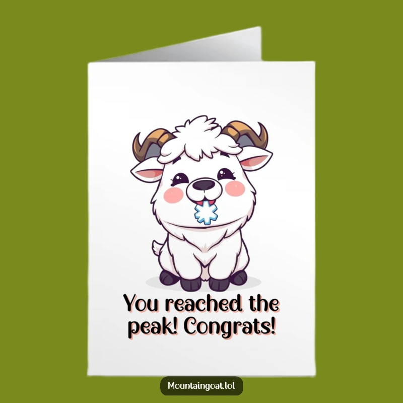 Free Printable Kawaii Goat Congrats Card LOL Funny Downloadable Gift for Achievers