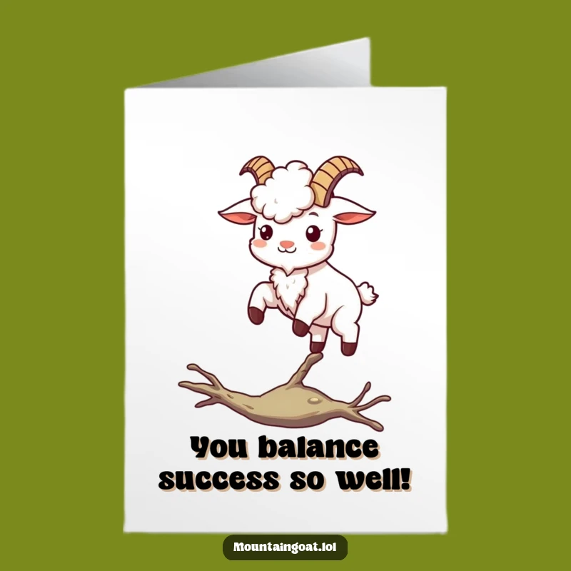 Free Printable Kawaii Goat Congratulations Card - Funny Balancing Downloadable Gift