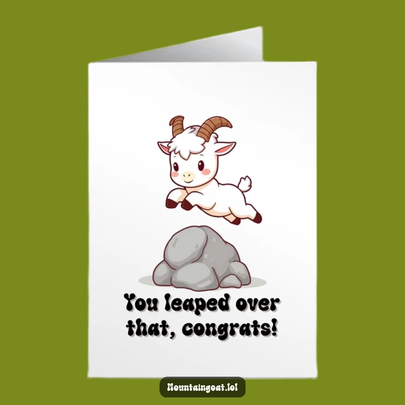 Kawaii Goat Leap Free Printable Congrats Card - Adorable Download