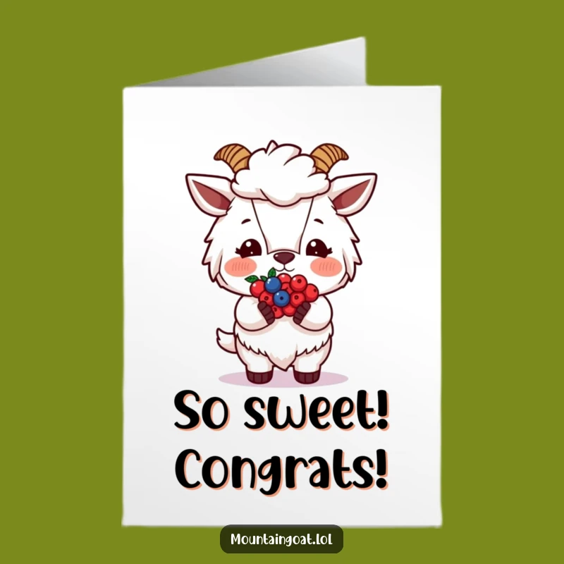Free Printable Congrats Card: Goat's Berry Offering DIY Downloadable Gift for Sweet Success