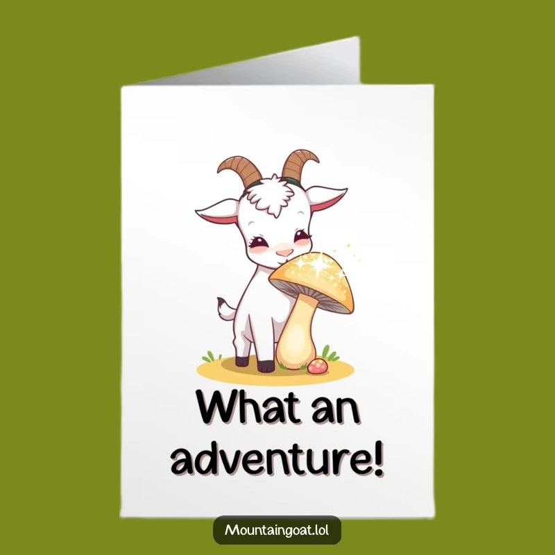 Free Printable: Goat's Magical Find Congrats Card - Whimsical Downloadable Gift