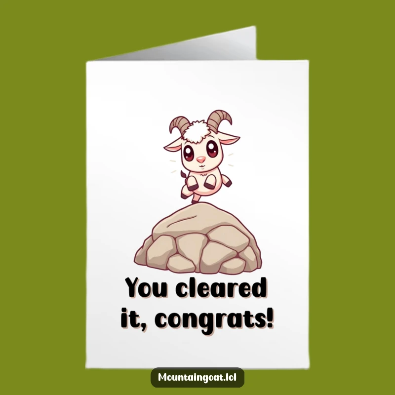 Free Printable Goat Congrats Card - Joyful Jumping Downloadable Gift