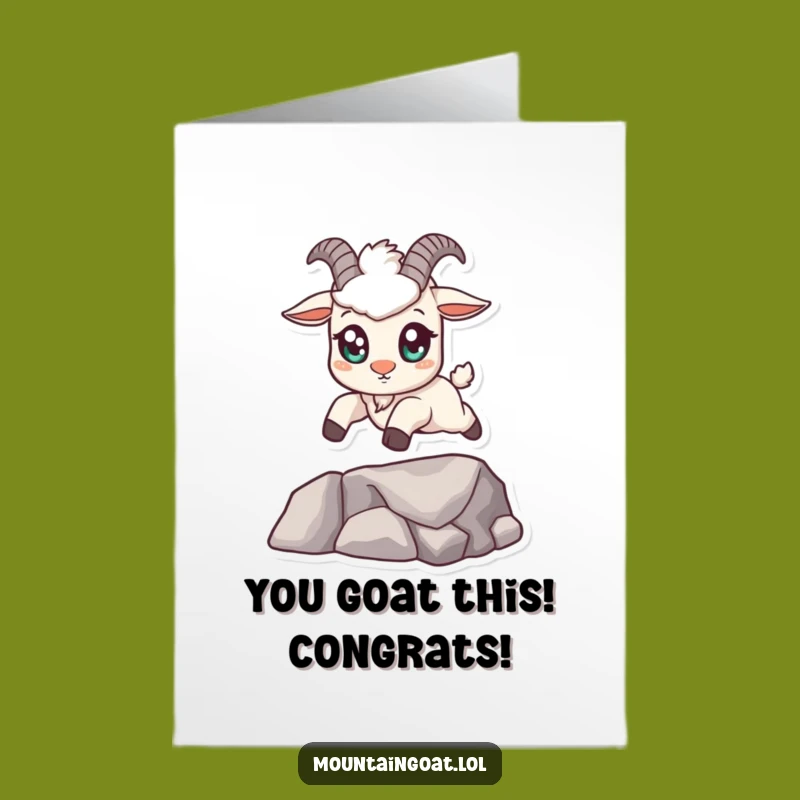 Free Printable Kawaii Goat Congrats Card: Hilarious Leap Achievement Downloadable