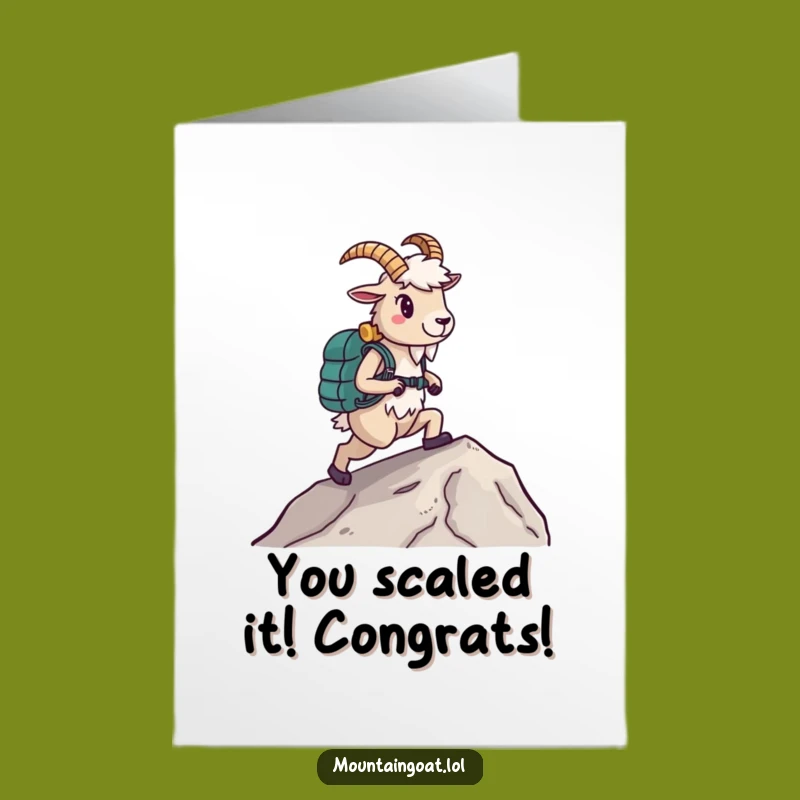 Free Printable Congrats Card: Bold Goat Hiker, Perfect DIY Downloadable Gift