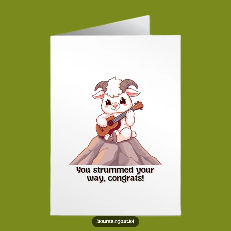 Playing Goat Free Printable Congrats Card - Cheerful Downloadable