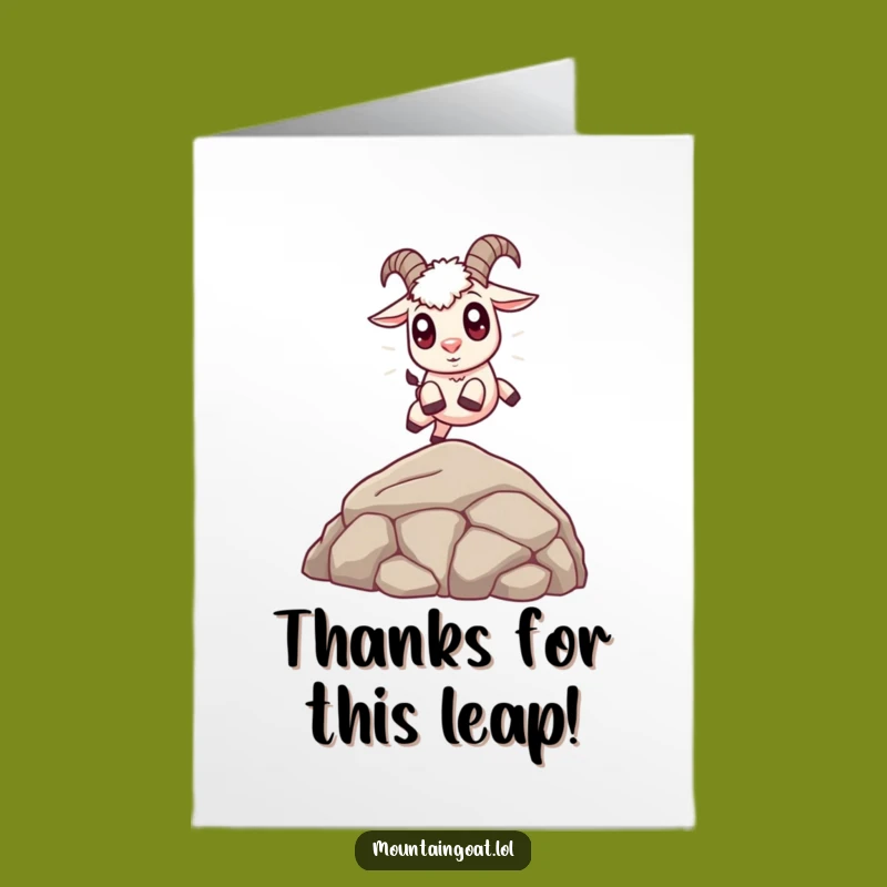 Cute Free Printable Goat Thank You Card - Adorable Jumping Downloadable Gift