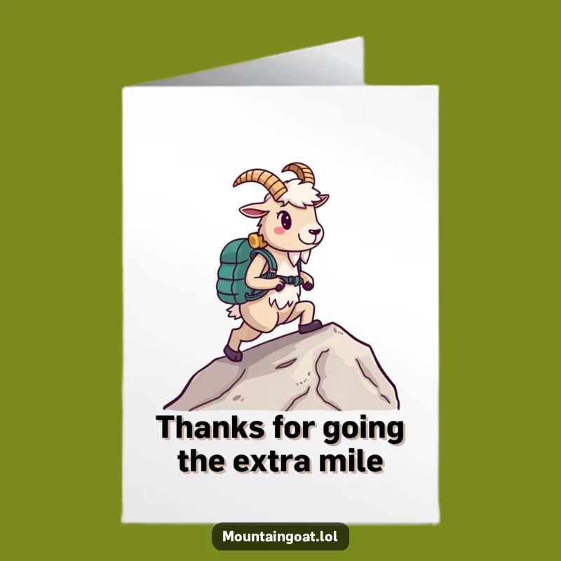 Free Printable Thank You Card: Amusing Goat Hiker, Great DIY Downloadable Gift
