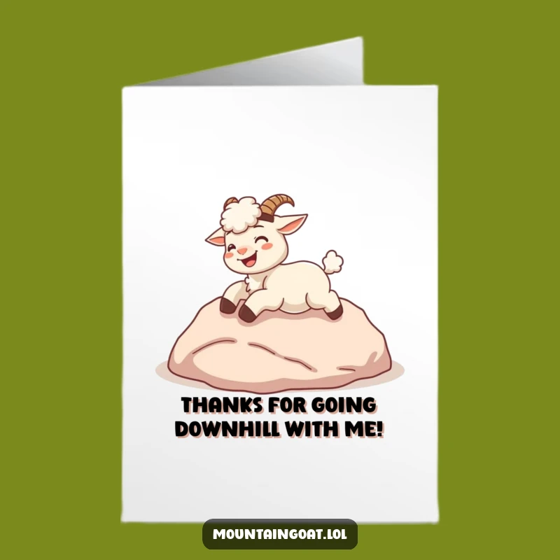 Free Printable Thank You Card: Giggling Goat - Funny Downloadable Gift