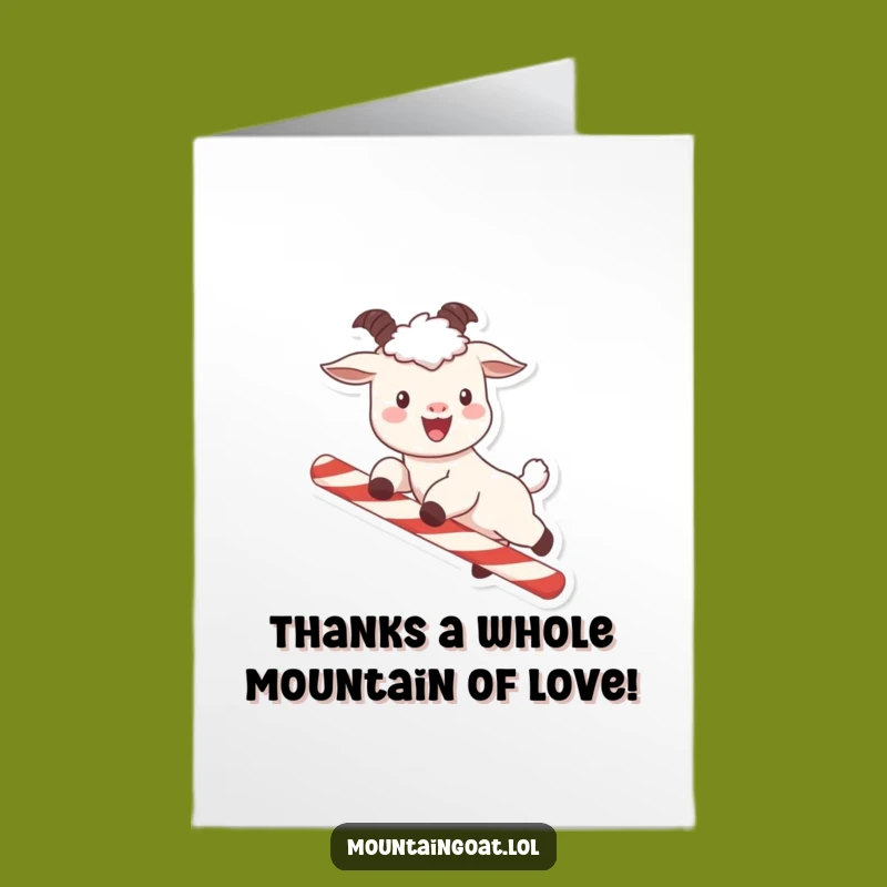 Free Printable Thank You Card: Kawaii Goat Leaps to Express Gratitude