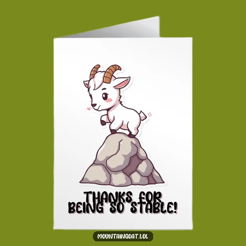 Free Printable Tiny Goat Thank You Card: Funny Gratitude Balance Download