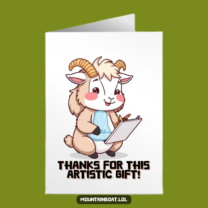 Mountain Goat Artist Free Printable Thank You Card - Creative Download