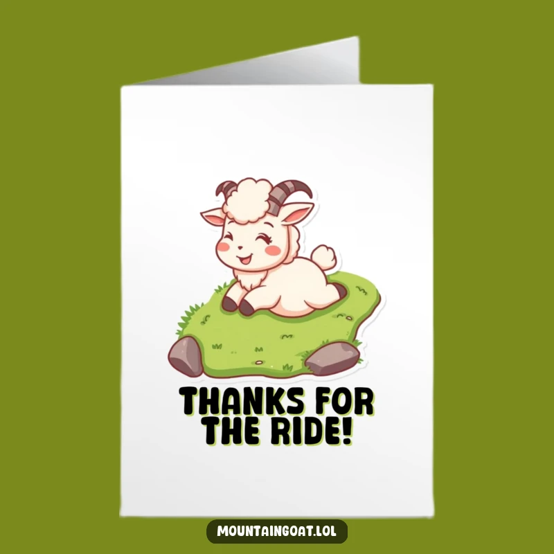 Sliding Goat Thank You Card - Free Printable