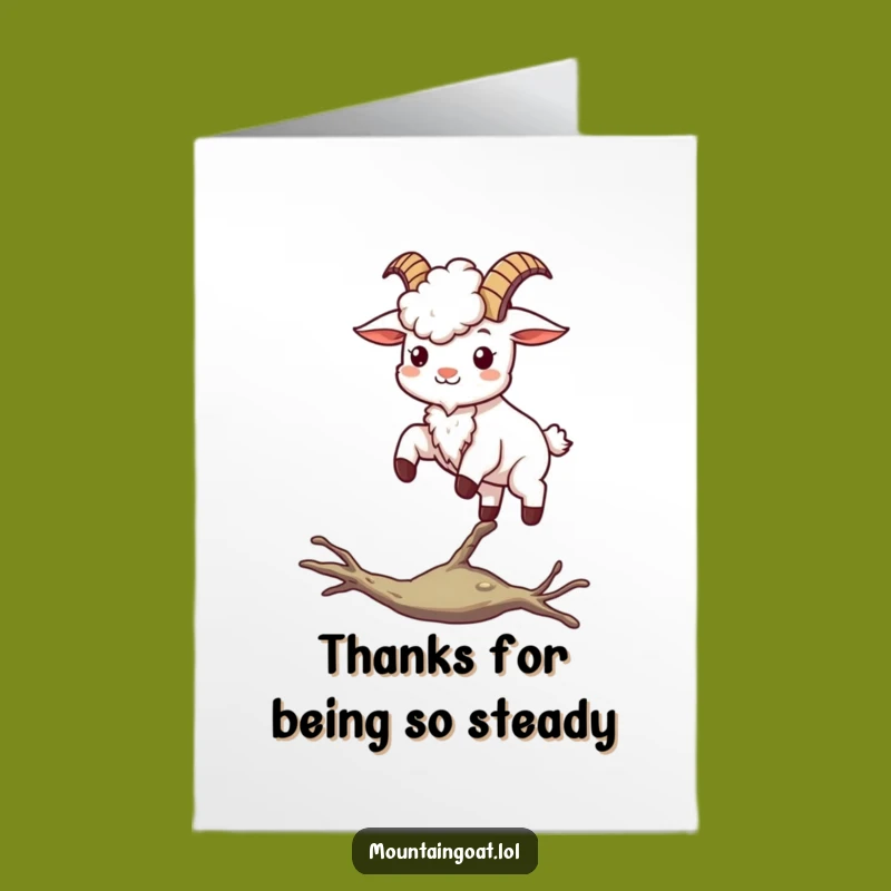 Free Printable Kawaii Goat Thank You Card - Funny Balancing Downloadable Gift