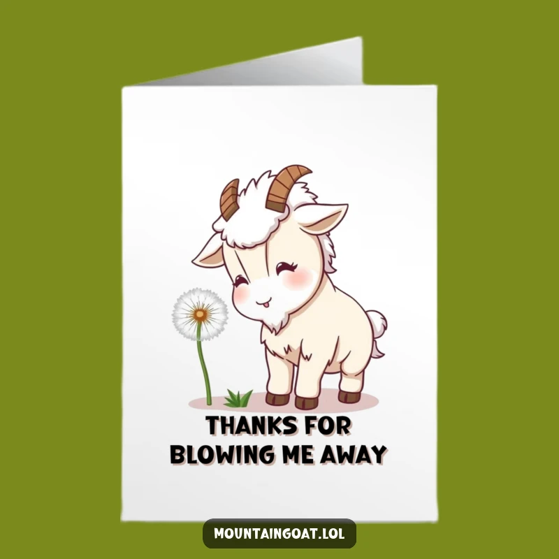 Free Printable Thank You Card: Goat & Dandelion - Humorous Downloadable