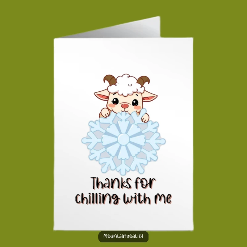 Free Printable Thank You Card: Goat & Snowflake - Humorous Downloadable