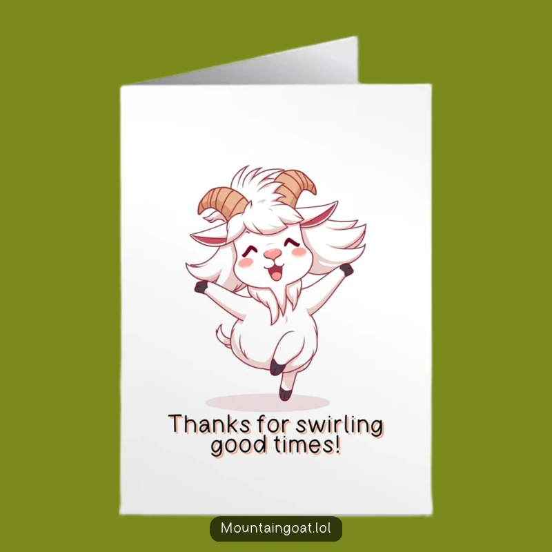Free Printable Spinning Goat Thank You Card - Whimsical DIY Downloadable