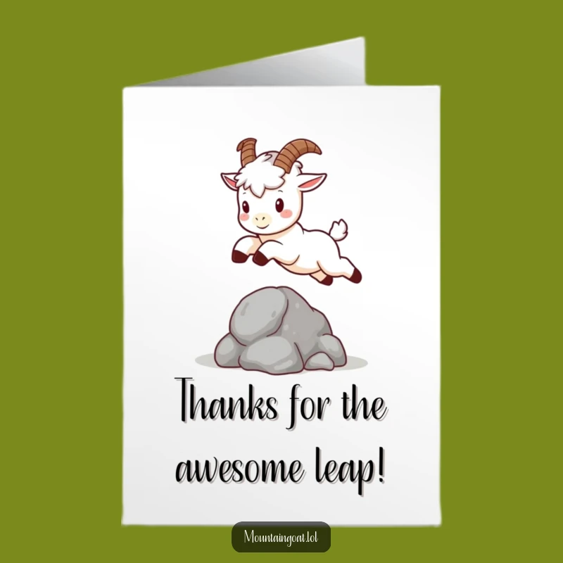 Kawaii Goat Leap Free Printable Thank You Card - Sweet Download