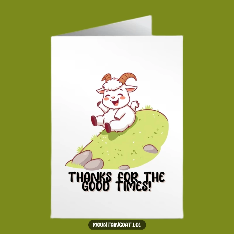 Free Printable Joyful Goat Thank You Card: Funny Gratitude Slide Download